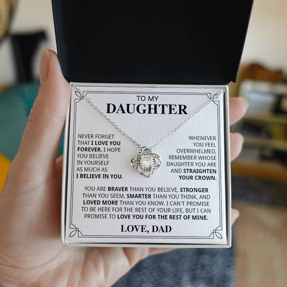598A To My Daughter Necklace, Daughter Gift from Dad for Girls, Xmas Gift Necklace