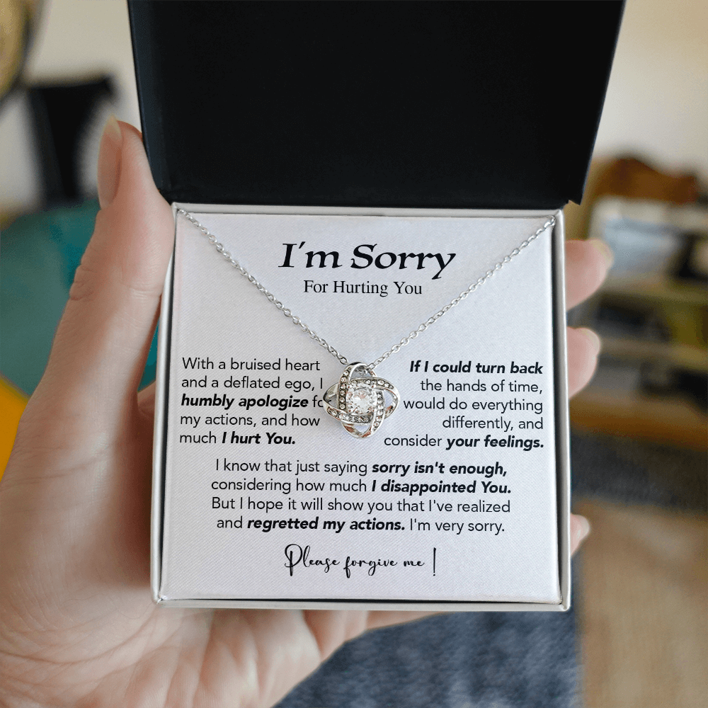 397A Apology Necklace Gift, "I'm Sorry for Hurting You," Forgive Me Jewelry Xmas