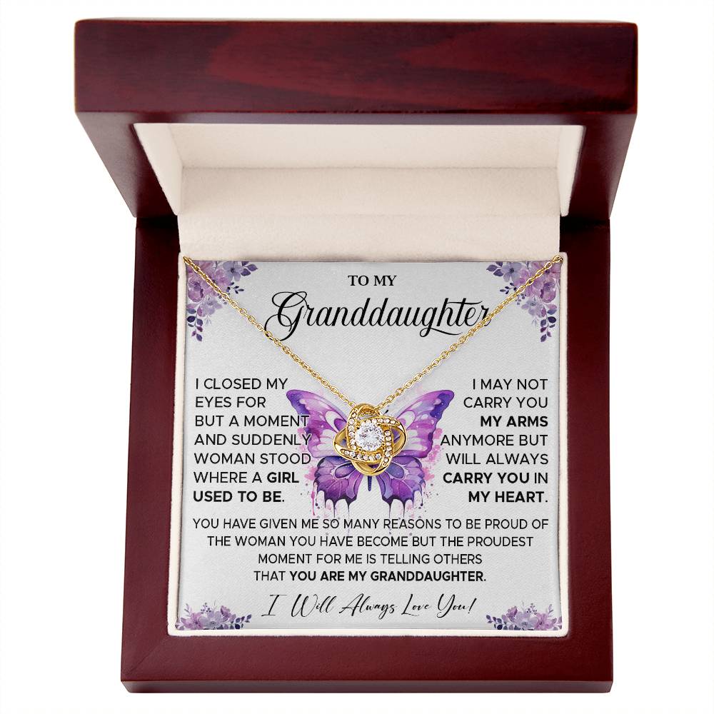 827A To My Granddaughter Necklace, Gift for Granddaughter from Grandpa Grandma, Xmas