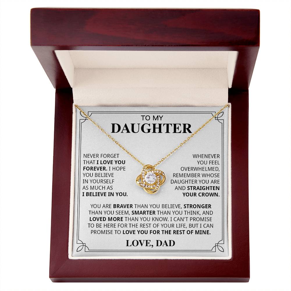 598A To My Daughter Necklace, Daughter Gift from Dad for Girls, Xmas Gift Necklace