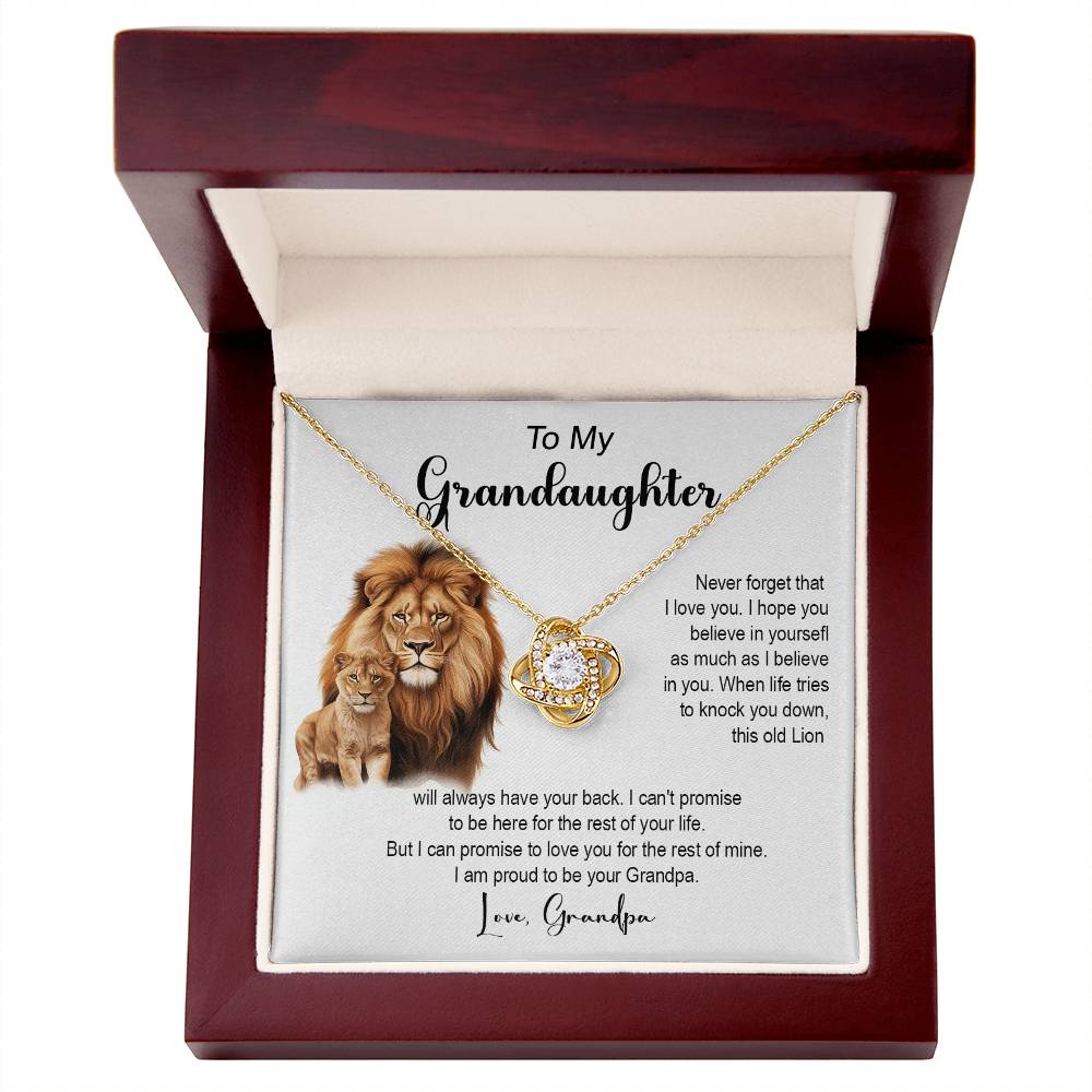 401A To My Granddaughter Necklace, Gift From Grandpa Papa Lion Dad, Christmas Gift