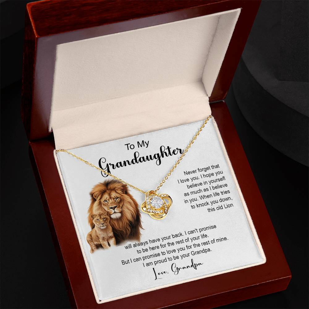 401A To My Granddaughter Necklace, Gift From Grandpa Papa Lion Dad, Christmas Gift