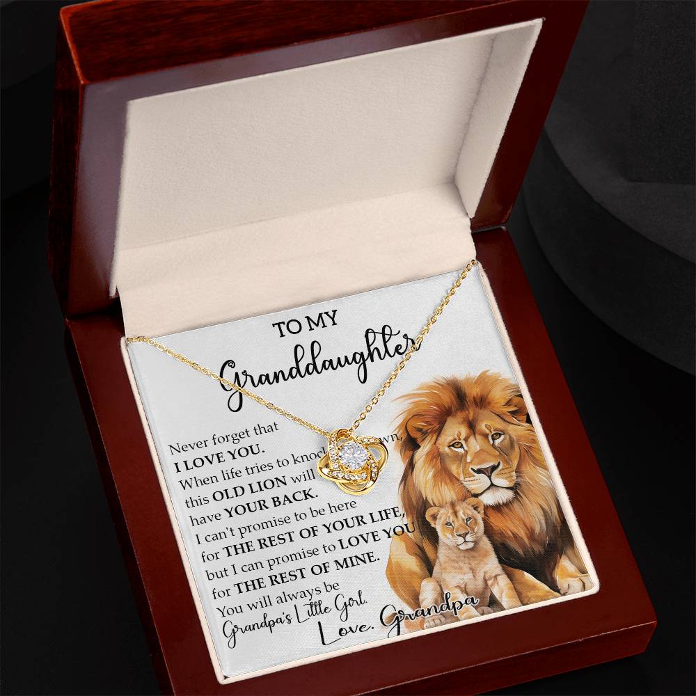 769A Necklace Gift for Granddaughter from Lion Grandpa, Women's Necklace Xmas Gifts