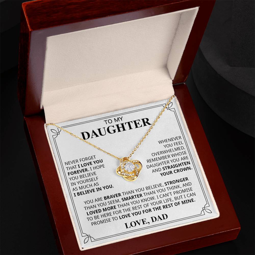 598A To My Daughter Necklace, Daughter Gift from Dad for Girls, Xmas Gift Necklace