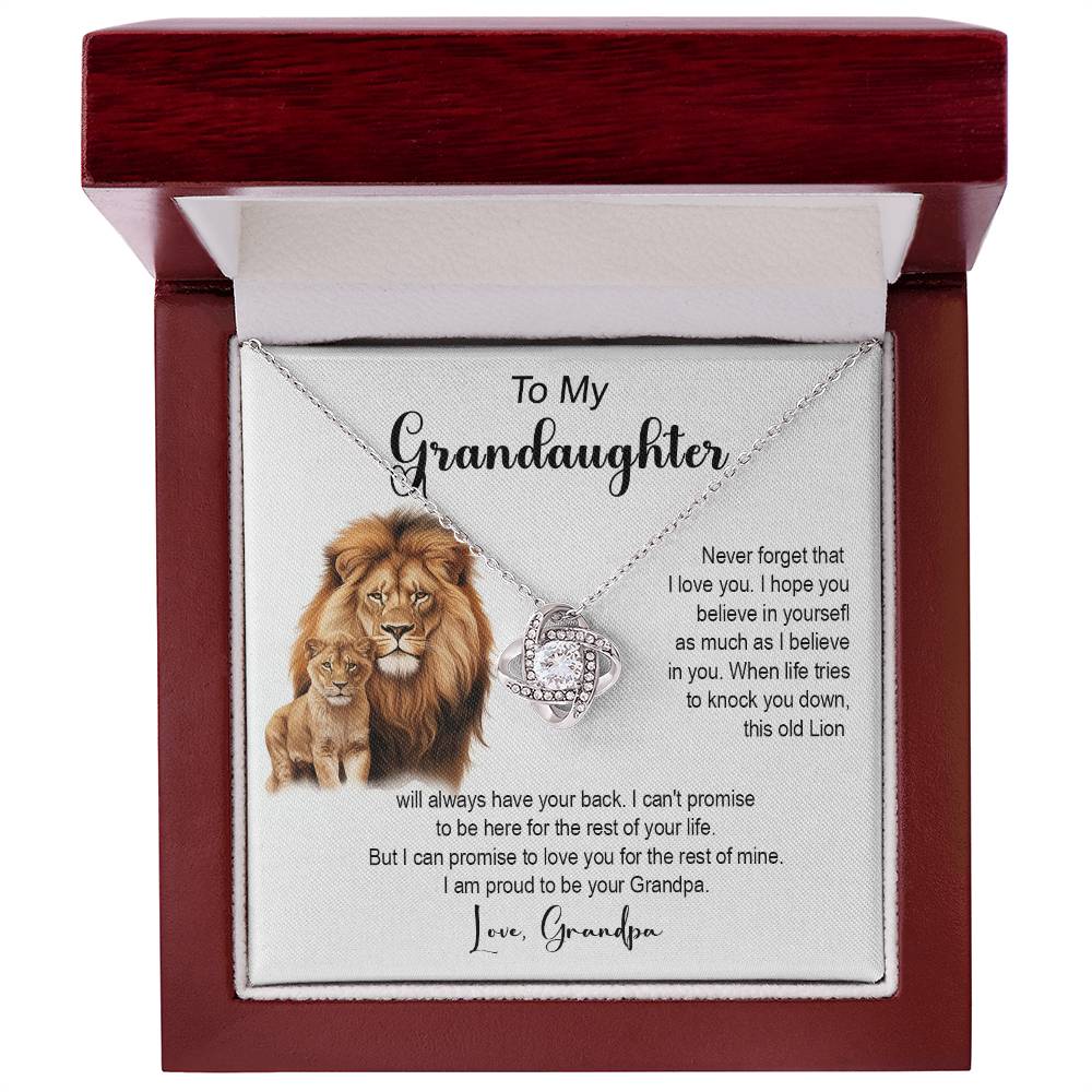 401A To My Granddaughter Necklace, Gift From Grandpa Papa Lion Dad, Christmas Gift