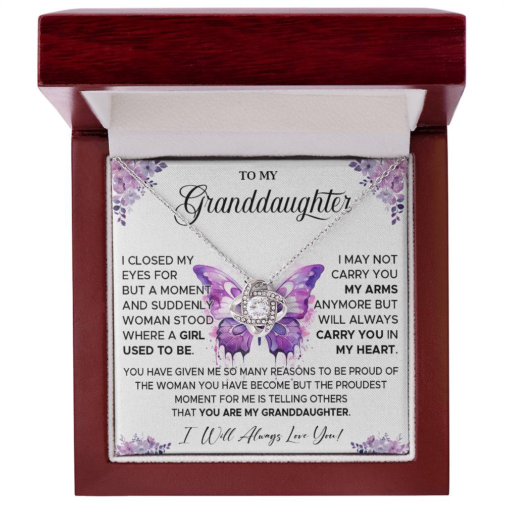 827A To My Granddaughter Necklace, Gift for Granddaughter from Grandpa Grandma, Xmas