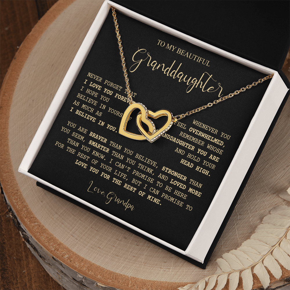 805D I LOVE MY GRANDDAUGHTER Forever Necklace, Birthday Xmas Gift from Papa Grandpa