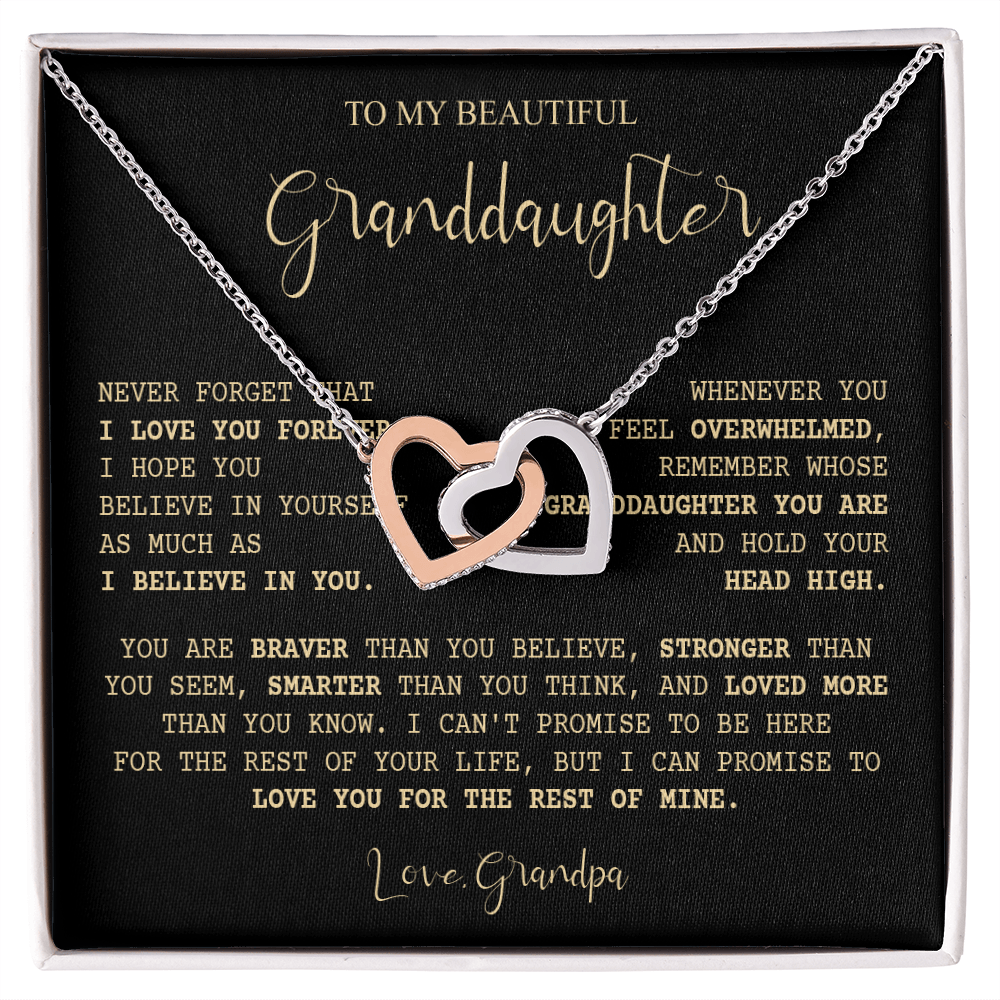 805D I LOVE MY GRANDDAUGHTER Forever Necklace, Birthday Xmas Gift from Papa Grandpa