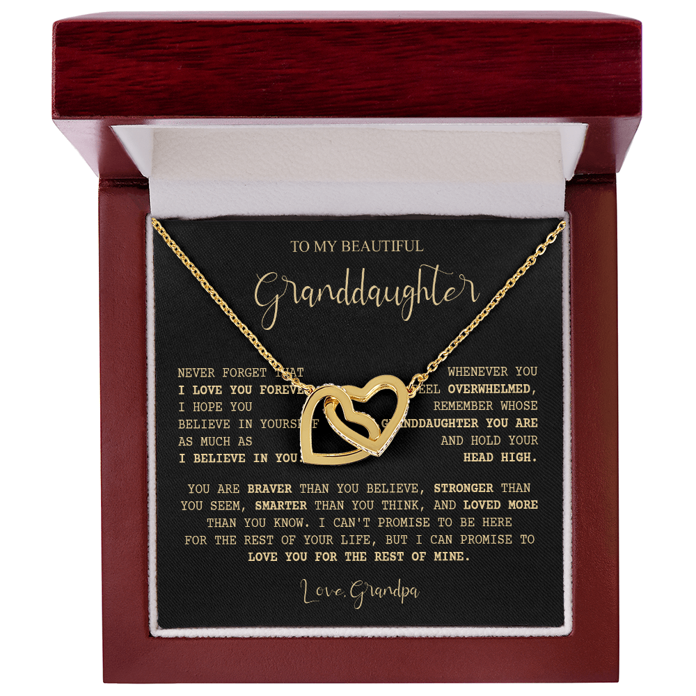805D I LOVE MY GRANDDAUGHTER Forever Necklace, Birthday Xmas Gift from Papa Grandpa
