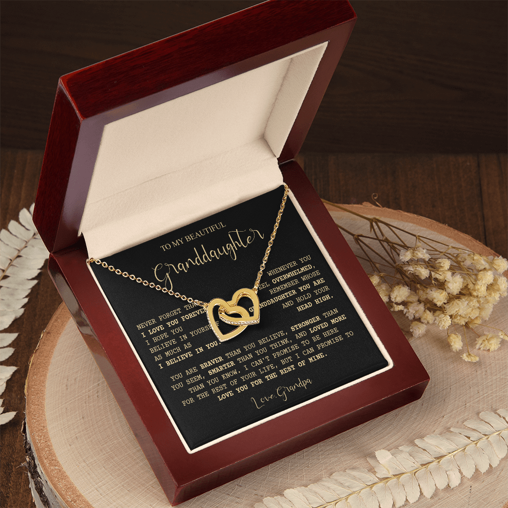 805D I LOVE MY GRANDDAUGHTER Forever Necklace, Birthday Xmas Gift from Papa Grandpa
