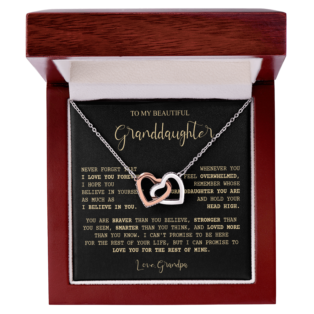 805D I LOVE MY GRANDDAUGHTER Forever Necklace, Birthday Xmas Gift from Papa Grandpa