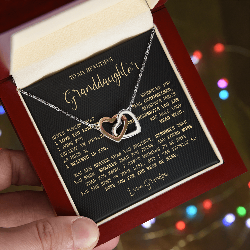 805D I LOVE MY GRANDDAUGHTER Forever Necklace, Birthday Xmas Gift from Papa Grandpa