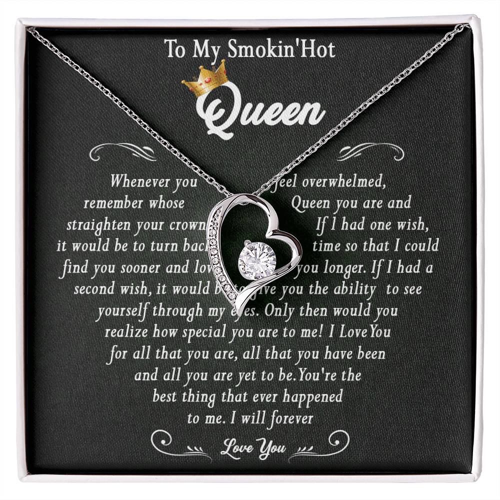 369C To My Smokin Hot Queen Crown Necklace Gift For Wife Soulmate Valentines Day Gift