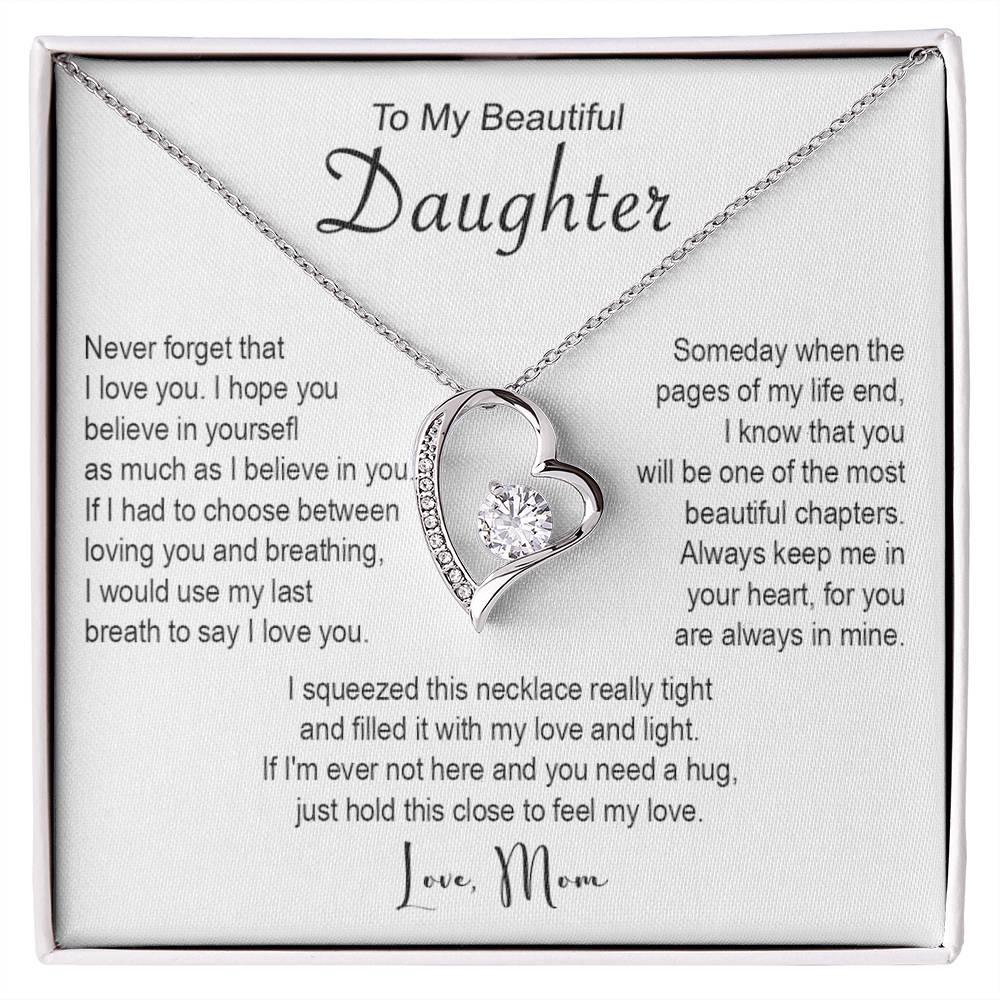 661C To My Beautiful Daughter Necklace, Xmas Gift From Mom, Daughter Mother Necklace