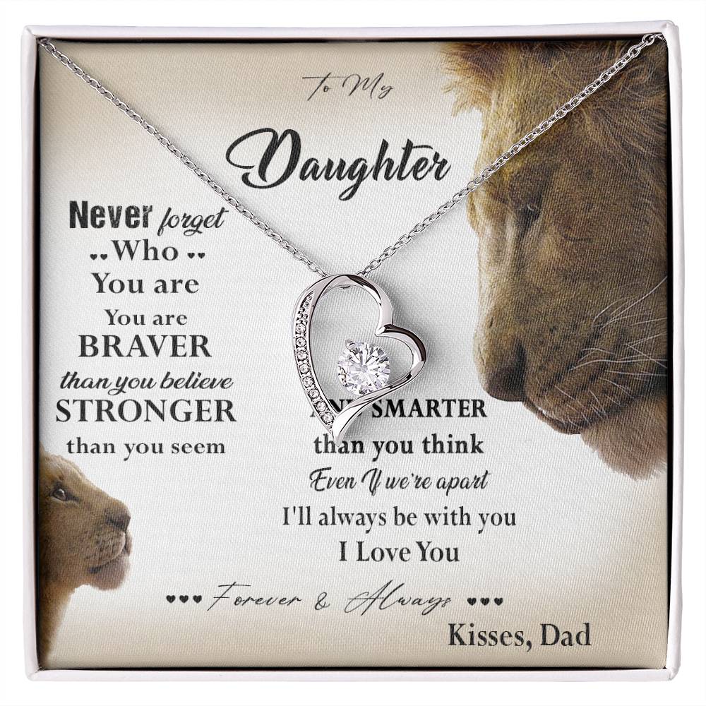 381C Lion Necklace, To My Daughter Necklace,I Love You Forever & Always Gift From Dad