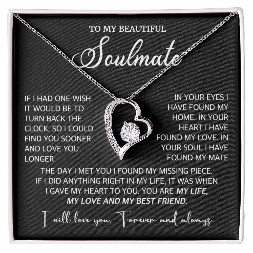 396C To My Soulmate/Wife Necklace, Gift for Xmas Valentine Girlfriend Gifts for Her