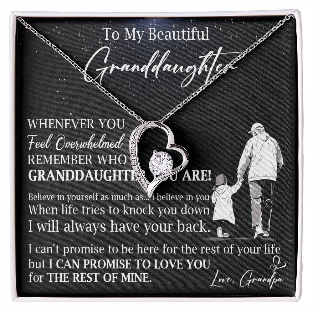 809C - To beautiful Granddaughter Necklace gift from Grandpa,Love you Forever Necklace