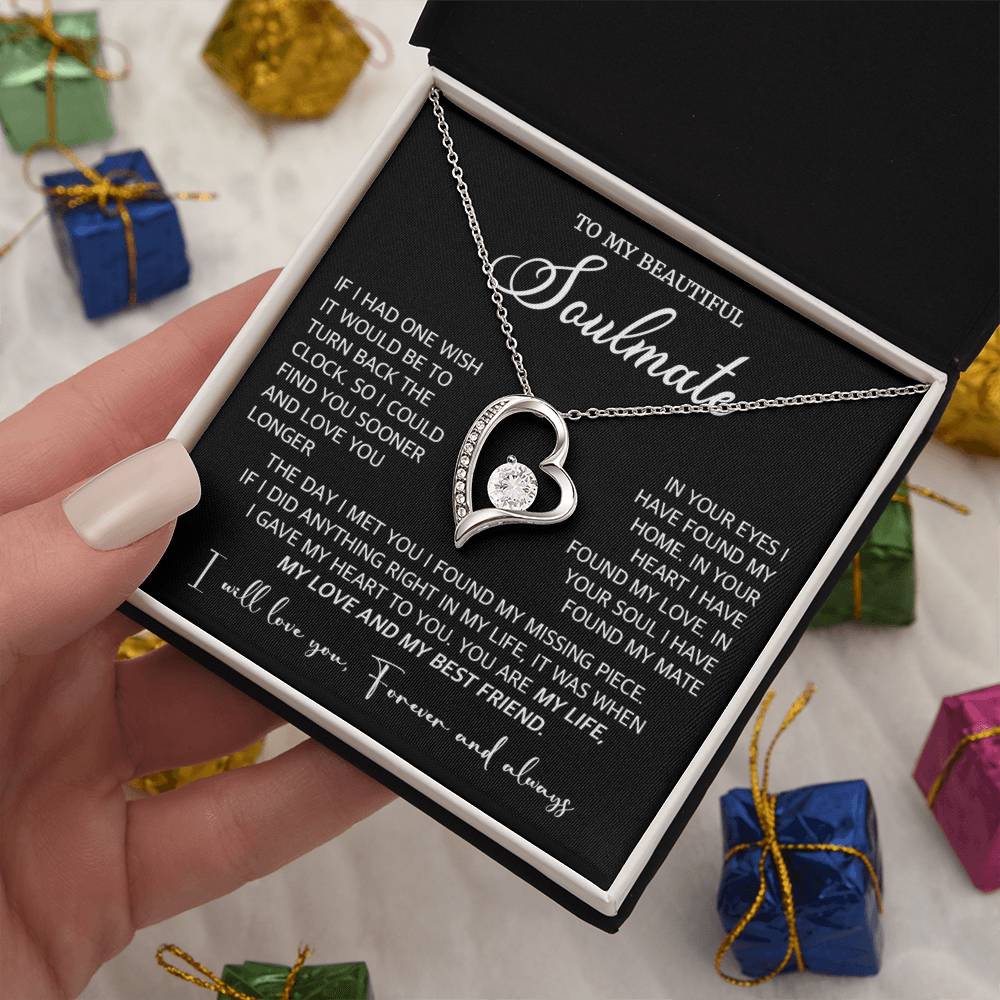 396C To My Soulmate/Wife Necklace, Gift for Xmas Valentine Girlfriend Gifts for Her