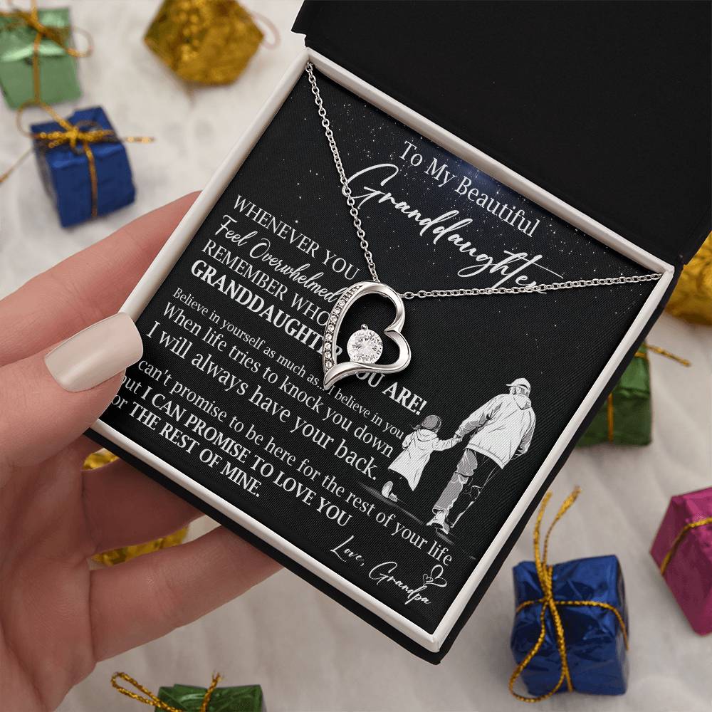 809C - To beautiful Granddaughter Necklace gift from Grandpa,Love you Forever Necklace