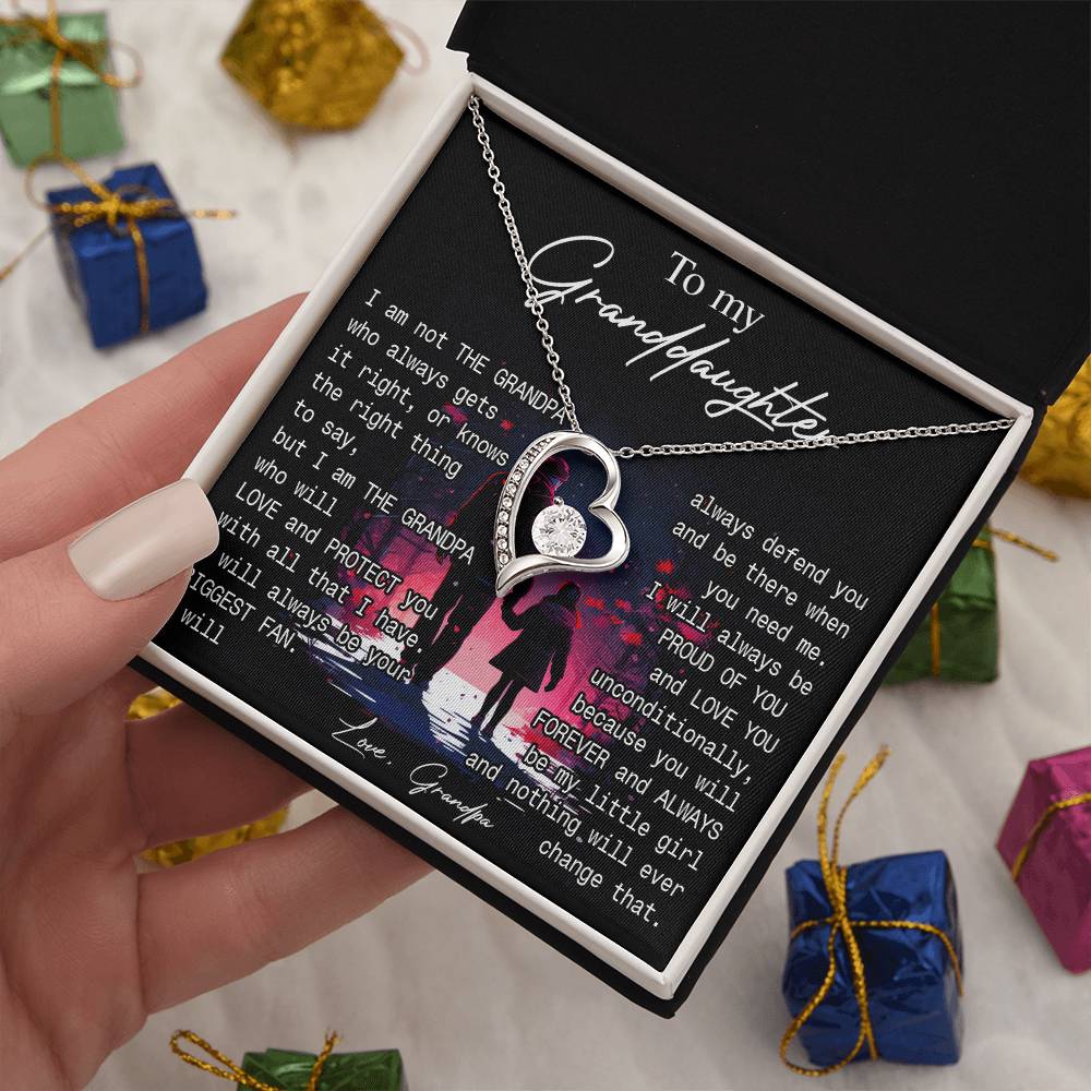 776C To My Granddaughter Necklace Gift from Grandpa, You always be be little Girl