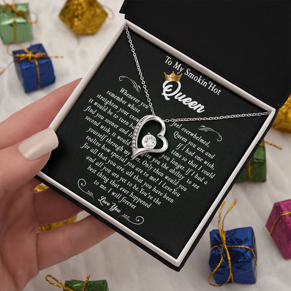 369C To My Smokin Hot Queen Crown Necklace Gift For Wife Soulmate Valentines Day Gift