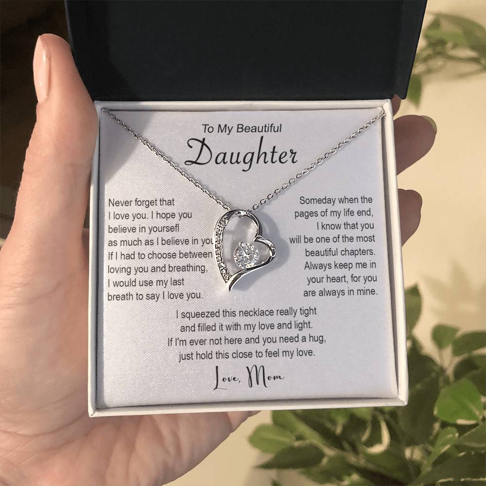 661C To My Beautiful Daughter Necklace, Xmas Gift From Mom, Daughter Mother Necklace