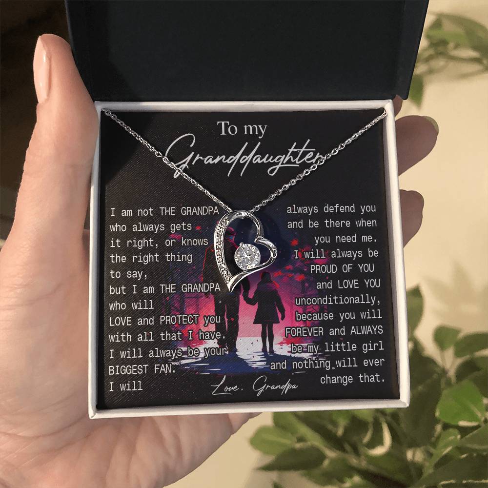 776C To My Granddaughter Necklace Gift from Grandpa, You always be be little Girl