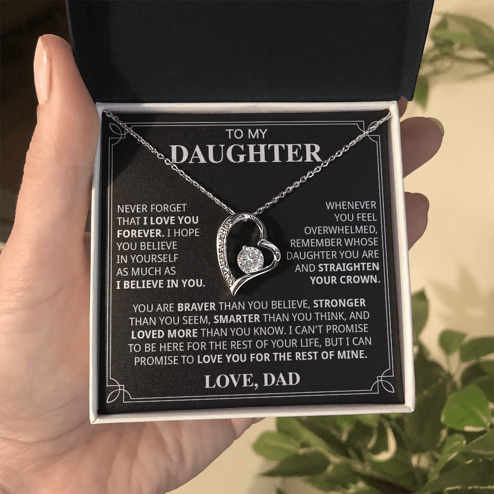 599C-To My Daughter Necklace, Christmas Birthday Gift for Daughter from Dad Jewelry