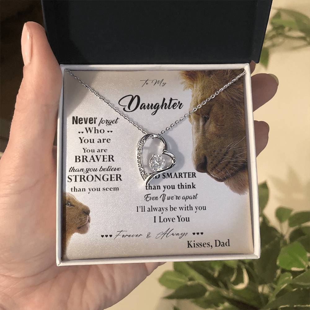 381C Lion Necklace, To My Daughter Necklace,I Love You Forever & Always Gift From Dad