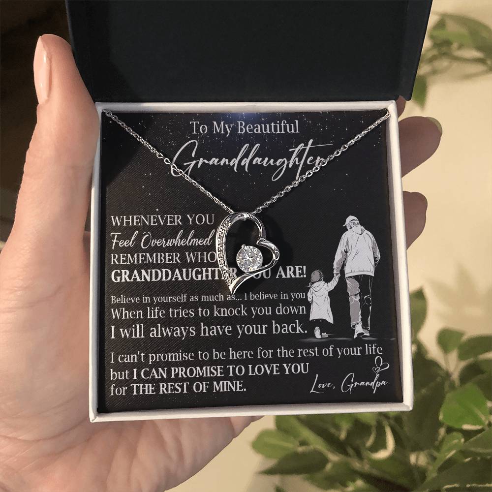 809C - To beautiful Granddaughter Necklace gift from Grandpa,Love you Forever Necklace