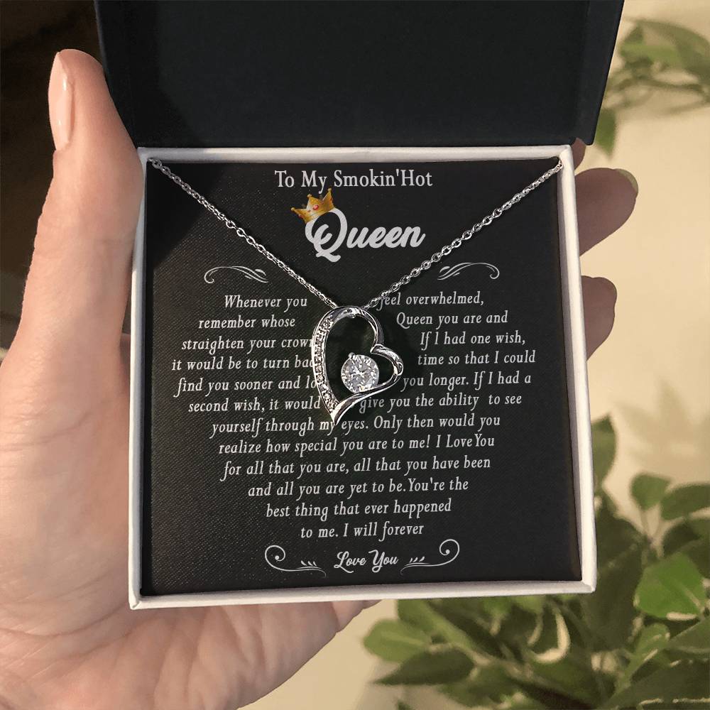 369C To My Smokin Hot Queen Crown Necklace Gift For Wife Soulmate Valentines Day Gift