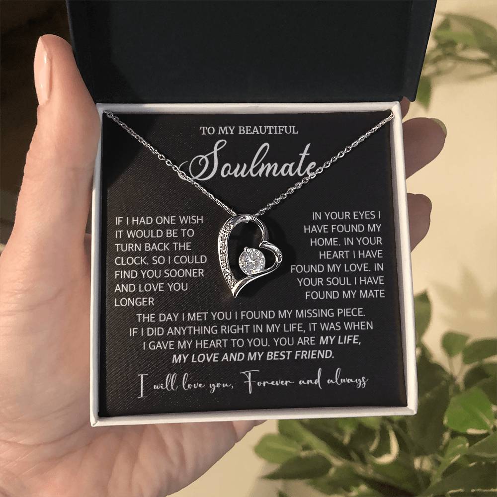 396C To My Soulmate/Wife Necklace, Gift for Xmas Valentine Girlfriend Gifts for Her
