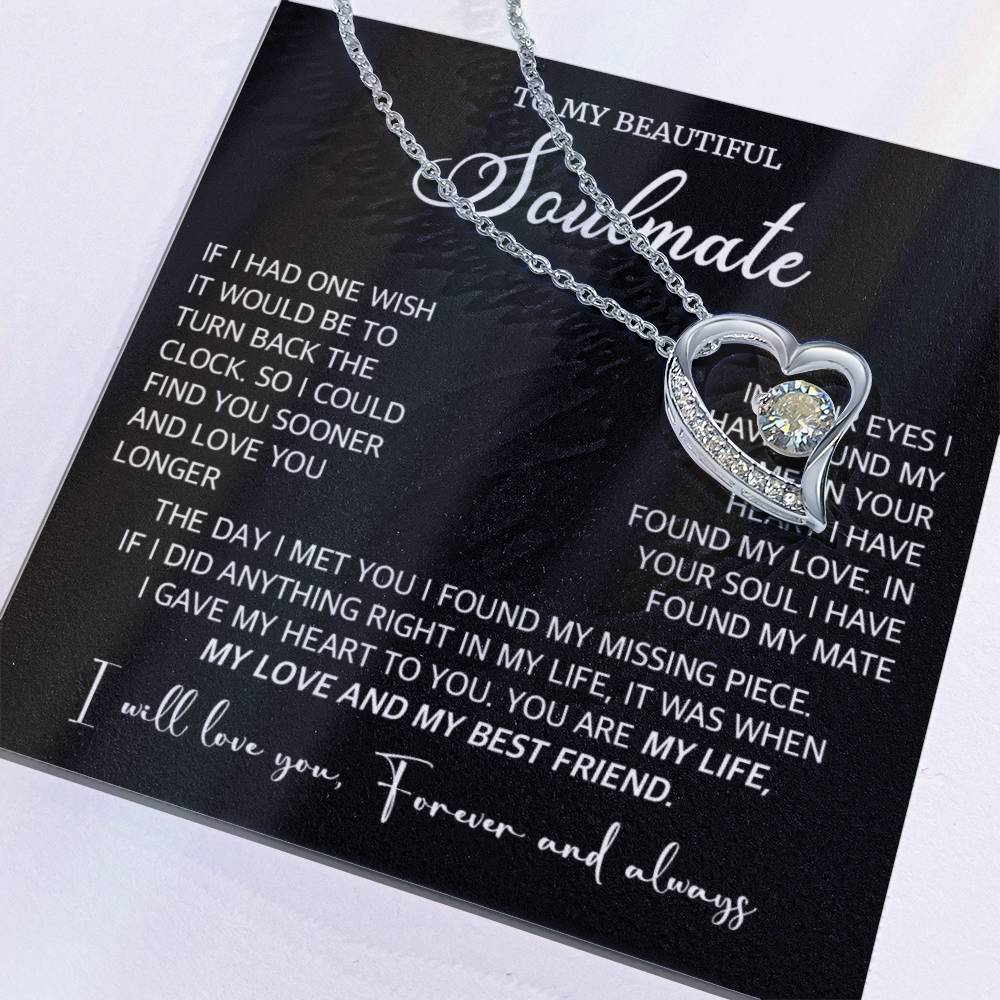 396C To My Soulmate/Wife Necklace, Gift for Xmas Valentine Girlfriend Gifts for Her
