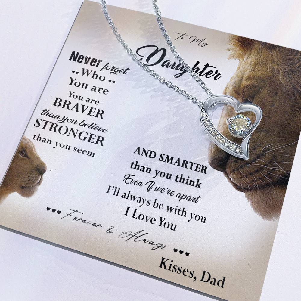381C Lion Necklace, To My Daughter Necklace,I Love You Forever & Always Gift From Dad
