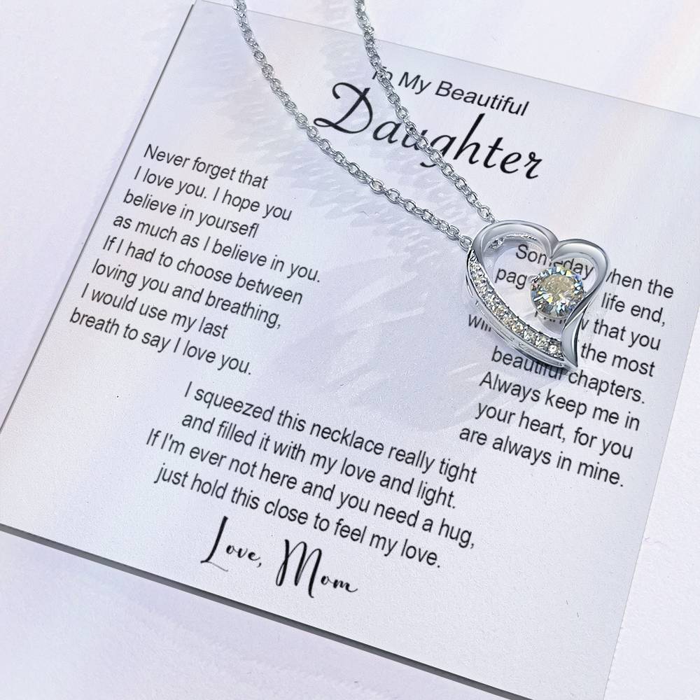 661C To My Beautiful Daughter Necklace, Xmas Gift From Mom, Daughter Mother Necklace