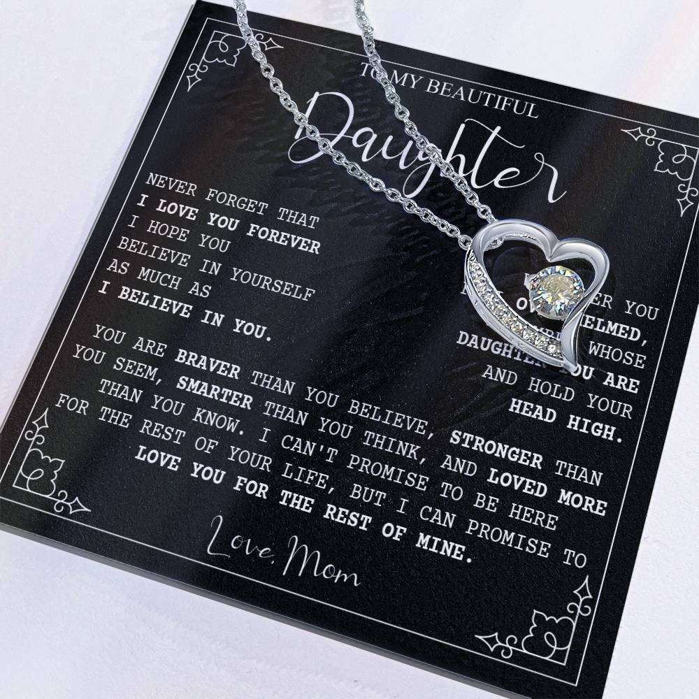 787C Beautiful Daughter Necklace,Merry Xmas Gift from Mom, Love you Forever Necklace