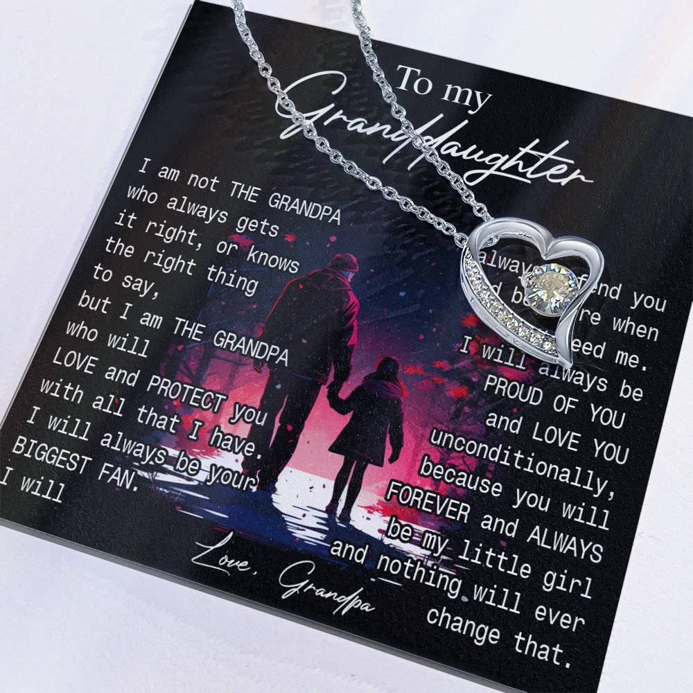 776C To My Granddaughter Necklace Gift from Grandpa, You always be be little Girl