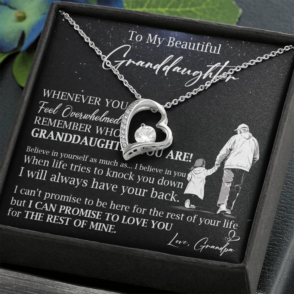 809C - To beautiful Granddaughter Necklace gift from Grandpa,Love you Forever Necklace
