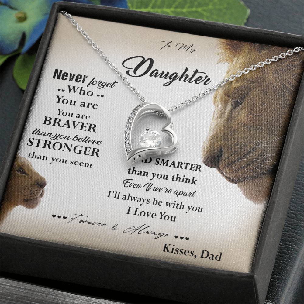 381C Lion Necklace, To My Daughter Necklace,I Love You Forever & Always Gift From Dad
