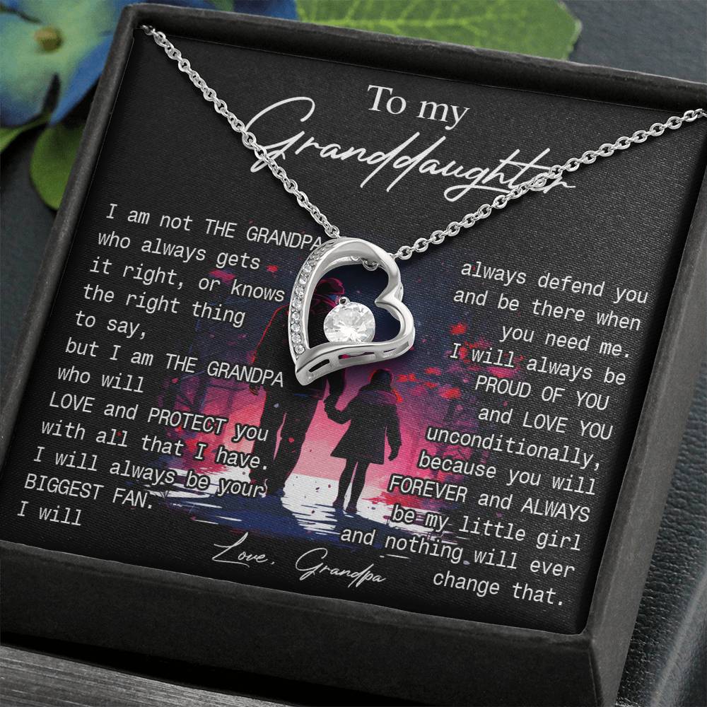 776C To My Granddaughter Necklace Gift from Grandpa, You always be be little Girl