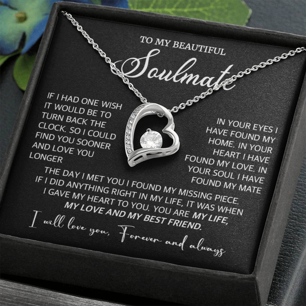 396C To My Soulmate/Wife Necklace, Gift for Xmas Valentine Girlfriend Gifts for Her