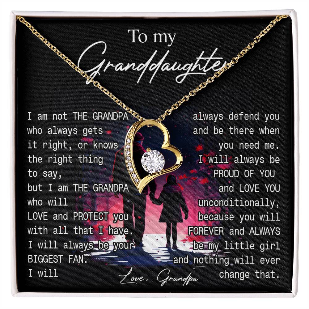 776C To My Granddaughter Necklace Gift from Grandpa, You always be be little Girl