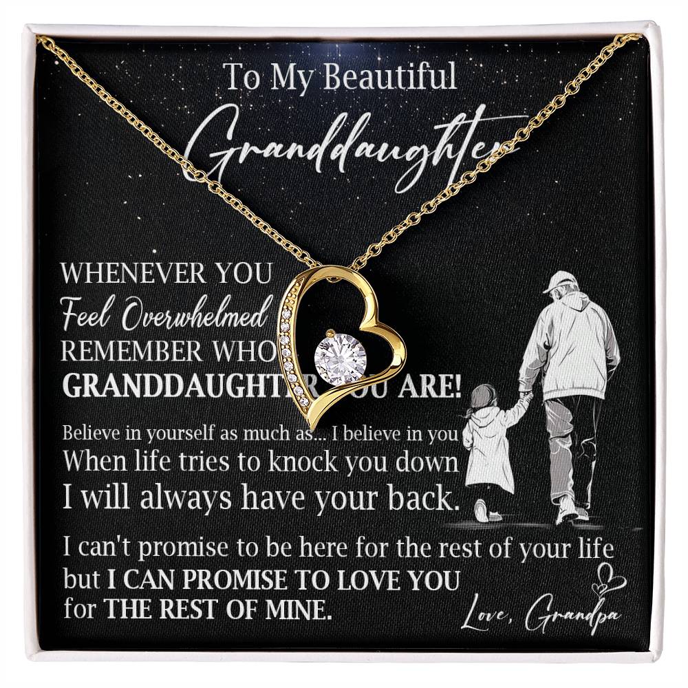 809C - To beautiful Granddaughter Necklace gift from Grandpa,Love you Forever Necklace