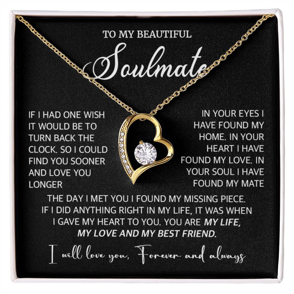 396C To My Soulmate/Wife Necklace, Gift for Xmas Valentine Girlfriend Gifts for Her