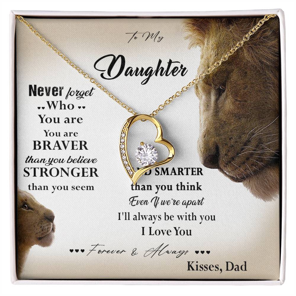 381C Lion Necklace, To My Daughter Necklace,I Love You Forever & Always Gift From Dad