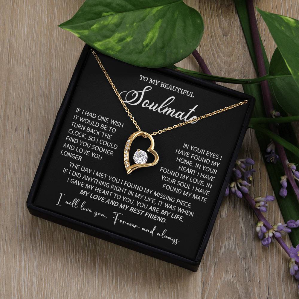 396C To My Soulmate/Wife Necklace, Gift for Xmas Valentine Girlfriend Gifts for Her