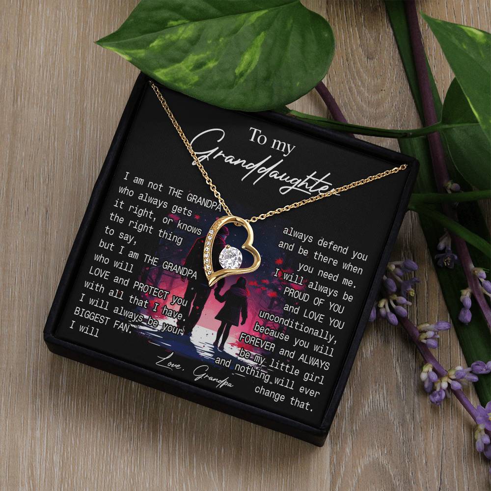 776C To My Granddaughter Necklace Gift from Grandpa, You always be be little Girl