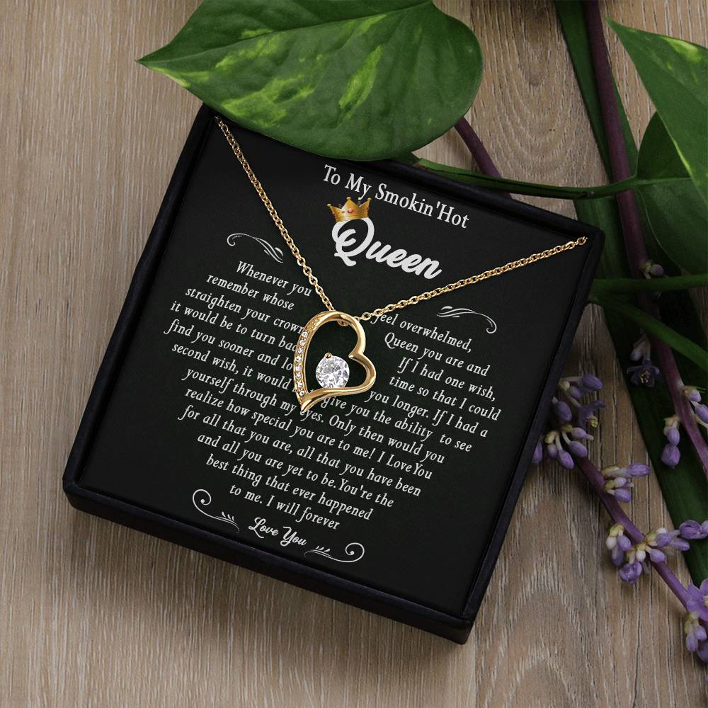 369C To My Smokin Hot Queen Crown Necklace Gift For Wife Soulmate Valentines Day Gift