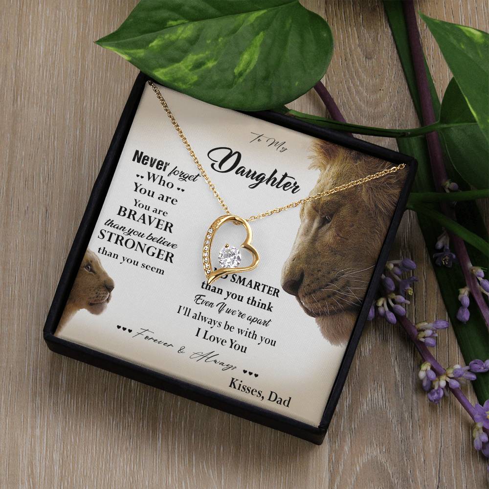 381C Lion Necklace, To My Daughter Necklace,I Love You Forever & Always Gift From Dad