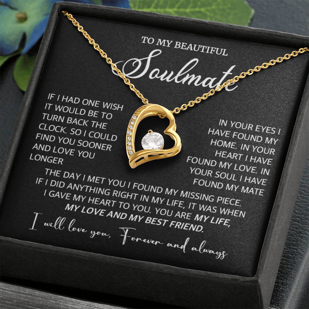 396C To My Soulmate/Wife Necklace, Gift for Xmas Valentine Girlfriend Gifts for Her